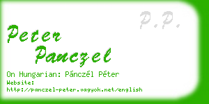 peter panczel business card