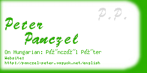 peter panczel business card